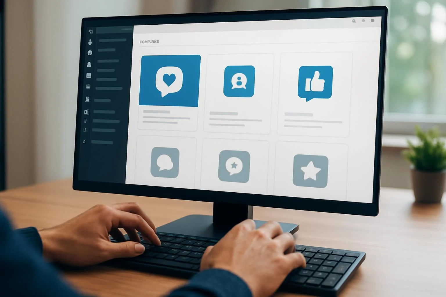 Ontwikkelaar installeert een sociale media plugin.