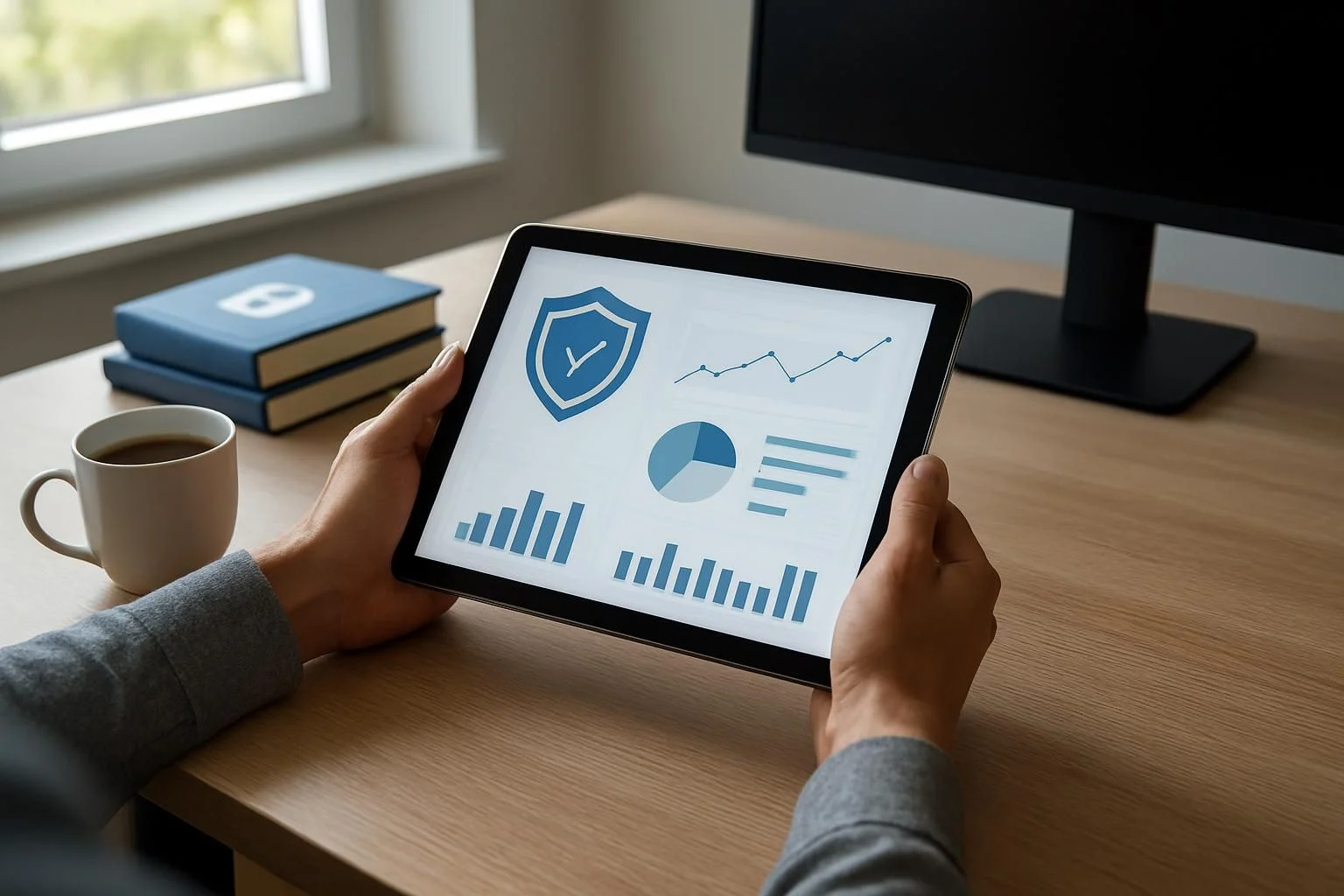 Persoon bekijkt beveiligingsrapport van de website