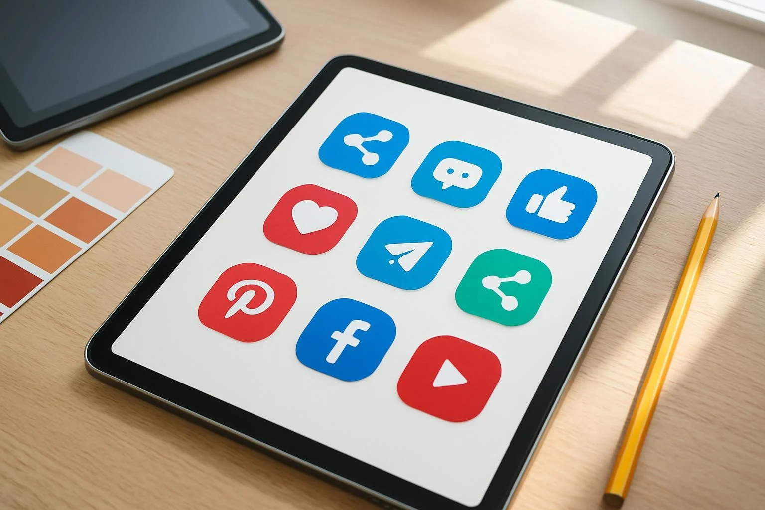 Voorbeeld van verschillende sociale deelknoppen.