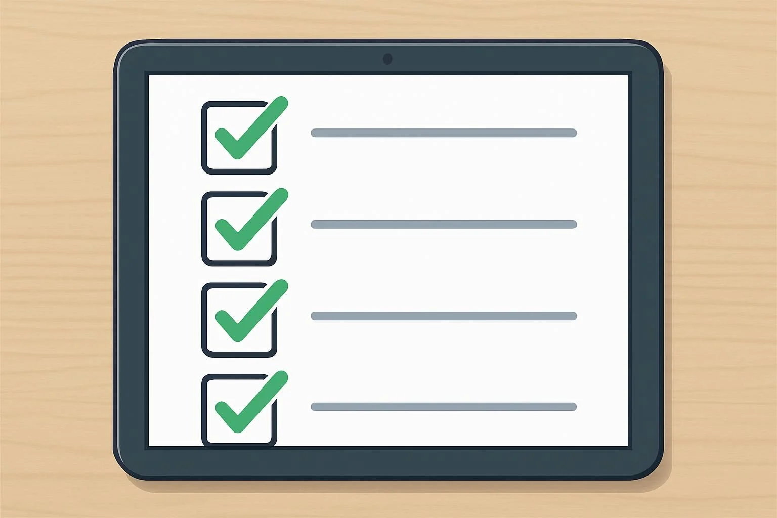 Digital checklist displayed on a tablet, highlighting steps for Amazon Affiliate API integration