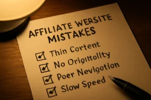 veelgemaakte fouten affiliate websites